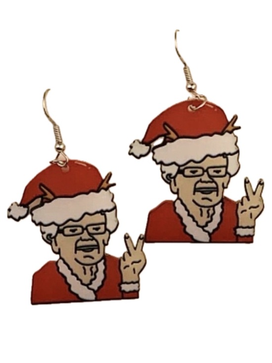 None Jewelry - PEACE ON EARTH | Grandma Christmas Earrings